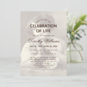 Beerdigung Foto Elegante Drehbuch Feier des Lebens Einladung (Stehend Vorderseite)