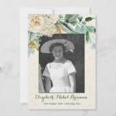 Beerdigung Foto Elegante Rose Blumenblättern Einladung (Rückseite)