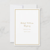 Beerdigung Foto Elegantes Gold Script Dankeskarte (Rückseite)