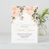 Beerdigung Foto Elegantes Rosa Rosengarten Einladung (Stehend Vorderseite)