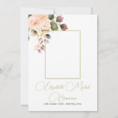 Beerdigung Foto Elegantes Rosa Rosengarten Einladung (Rückseite)