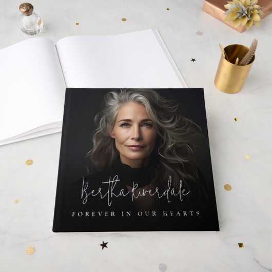 Beerdigung Foto Erinnerung Memorial Keepake Gästebuch (Vorderseite Offen)