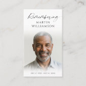 Beerdigung Foto Erinnerung Name Moderne Gebetskart Visitenkarte (Vorderseite)