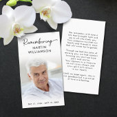 Beerdigung Foto Erinnerung Name Moderne Gebetskart Visitenkarte