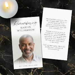 Beerdigung Foto Erinnerung Name Moderne Gebetskart Visitenkarte