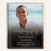 Beerdigung Foto Feier des Lebensbuches Notizblock (Vorderseite)