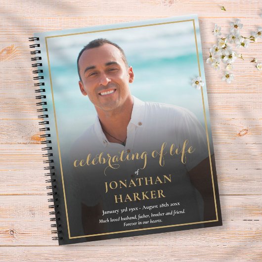 Beerdigung Foto Feier des Lebensbuches Notizblock