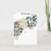 Beerdigung Foto floral Elegant Eukalyptus Foliage Einladung (Rückseite)