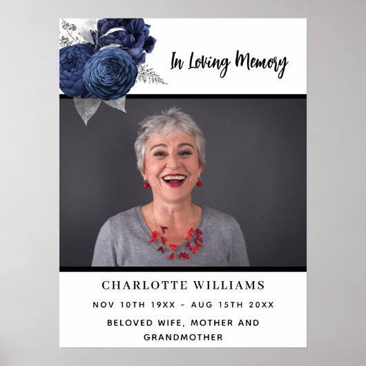 Beerdigung Foto Floraliner Empfang Poster (Vorne)