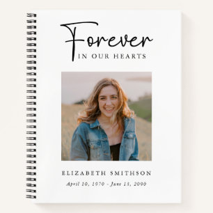 Beerdigung Foto für immer in unserem Herzgedicht G Notizblock