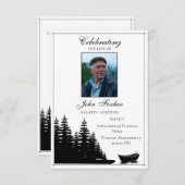 Beerdigung Foto Gebet Karte Schwarz-weiß Bibelvers (Vorne/Hinten)