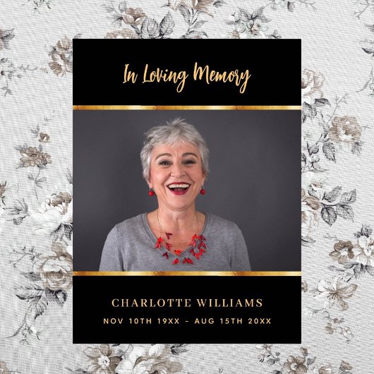 Beerdigung Foto-Gedenkveranstaltung Poster