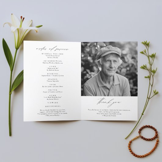 Beerdigung Foto Obituärer Dienstorden eingeflossen Programm