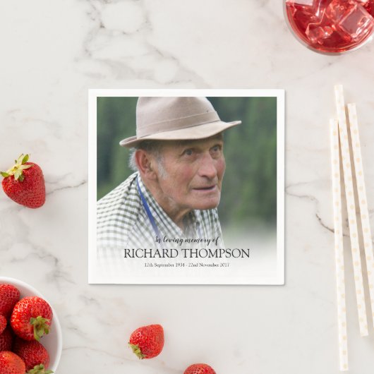 Beerdigung-Foto | Personalisierte Gedenkstätte Serviette (Beispiel)