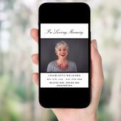 Beerdigung Foto schlicht Schwarz-Gedächtnis willko Poster