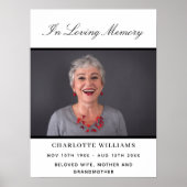 Beerdigung Foto schlicht Schwarz-Gedächtnis willko Poster (Vorne)