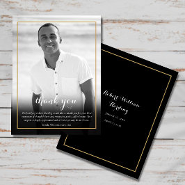 Beerdigung Foto Schwarz und Weiß Elegant Danke Postkarte