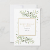 Beerdigung Foto Schwarz-Weiß Elegante Grüne Dankeskarte (Rückseite)