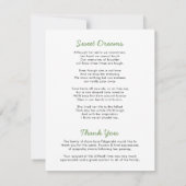 Beerdigung Foto Vielen Dank | Grün im liebenden Sp Dankeskarte (Rückseite)