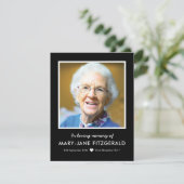 Beerdigung Foto Vielen Dank | Schwarz im liebenden Dankeskarte (Stehend Vorderseite)