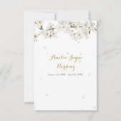 Beerdigung Foto Weiße Blossom Blütenblume Dankeskarte (Rückseite)