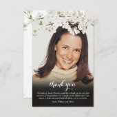 Beerdigung Foto Weiße Blossom Blütenblume Dankeskarte (Vorne/Hinten)
