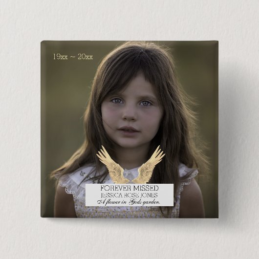Beerdigung für immer Fehlende Erinnerung Engel Win Button (Vorderseite)