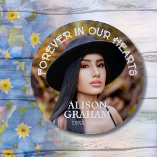 Beerdigung für immer in unserem Herz-Foto-Button Button