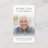 Beerdigung für immer in unserem Herzen Foto Gebets Visitenkarte (Vorderseite)