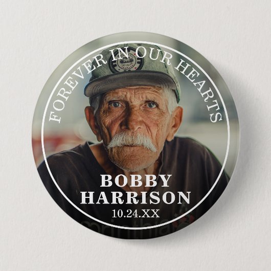 Beerdigung für immer in unseren Herzen | FOTO Button (Vorderseite)