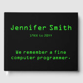 Beerdigung/Gästebuch für Computerprogrammierer Gästebuch (Vorderseite)