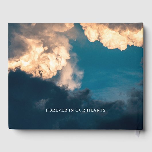 Beerdigung Gästebuch mit Atemberaubendem Blue Sky (Rückseite)