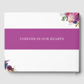 Beerdigung Gästebuch mit Lila Aquarellfarben-Blume (Rückseite)