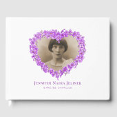 Beerdigung Gästebuch vergessen-me-nots Blume lila (Vorderseite)