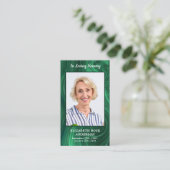 Beerdigung Gebet-Karte Memorial Foto Emerald Green Telefonnummerkarte (Stehend Vorderseite)