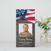 Beerdigung Gebet Karte Stars Streifen Gedicht US-F (Stehend Vorderseite)