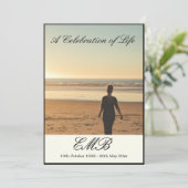 Beerdigung Gedächtnis Einfaches Foto Feier des Leb Einladung (Stehend Vorderseite)