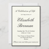 Beerdigung Gedächtnis Einfaches Foto Feier des Leb Einladung (Rückseite)