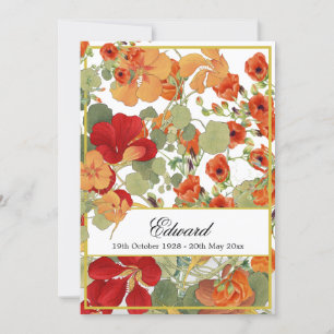 Beerdigung Gedächtnis florale Goldene Feier Einladung