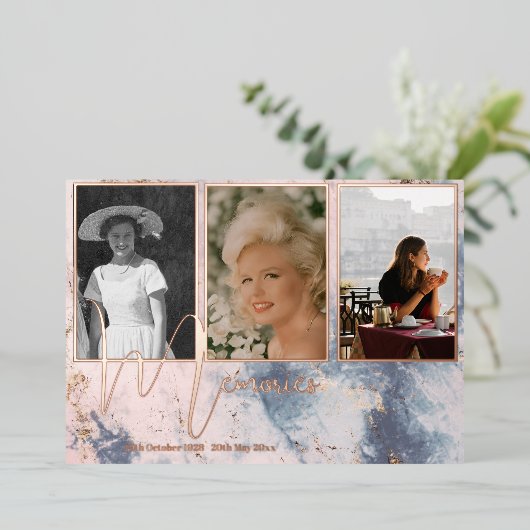 Beerdigung Gedächtnis Parco Civico-Ciani Folieneinladung (Stehend vorne)