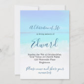 Beerdigung Gedächtniswelt Ozeanszene Einladung (Rückseite)