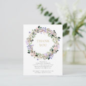 Beerdigung Gedenkfeier Lavendel Foto Dankeskarte (Stehend Vorderseite)