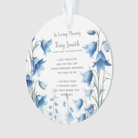 Beerdigung/Gedenkfeier Ornament (Vorderseite)