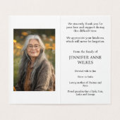 Beerdigung Gedenkfeier zum Leben Danke (Innenseite Aufgefaltet)