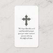 Beerdigung Gedenkfeier zur Lebenskarte Visitenkarte (Rückseite)