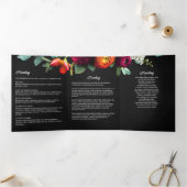 Beerdigung/Gedenkfloral 7-Foto Modernes Drehbuch Dreifach-gefaltete Programmkarte (Innenseite)