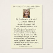 Beerdigung Gedenkgebet floraler Rosar (Rückseite)