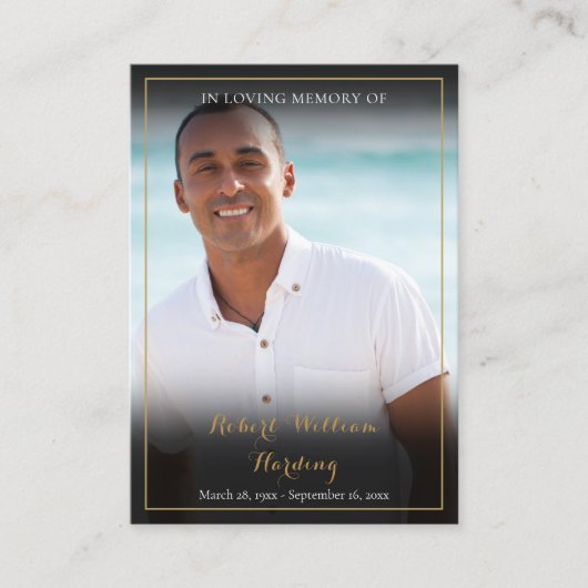 Beerdigung Gedenkgebet Fotokarten Visitenkarte (Vorderseite)