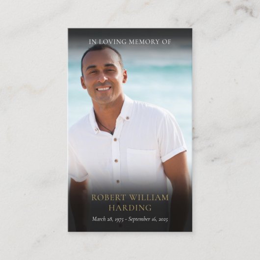 Beerdigung Gedenkgedicht Foto Gebetskarte Visitenkarte (Vorderseite)