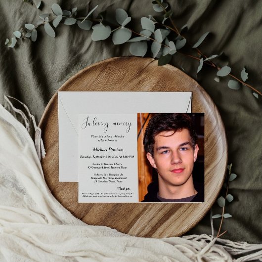 Beerdigung, Gedenkgottesdienst, Begehung des Leben Einladung